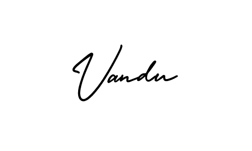 Make a beautiful signature design for name Vandu. With this signature (AmerikaSignatureDemo-Regular) style, you can create a handwritten signature for free. Vandu signature style 3 images and pictures png