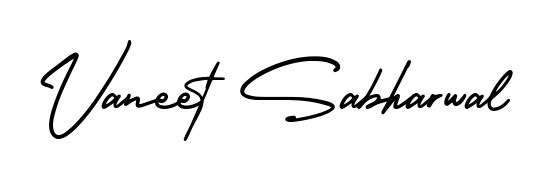 Discover how Vaneet Sabharwal looks in an executive cursive font (AmerikaSignatureDemo-Regular). Perfect for legal documents, invoices, and certificates. Vaneet Sabharwal signature style 3 images and pictures png