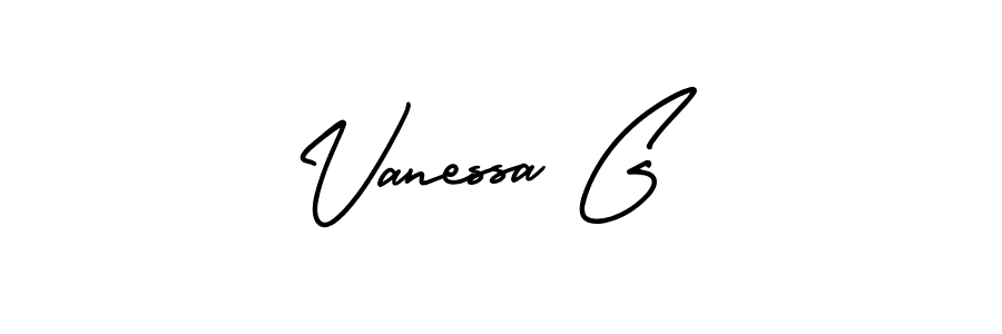 Use a signature maker to create a handwritten signature online. With this signature software, you can design (AmerikaSignatureDemo-Regular) your own signature for name Vanessa G. Vanessa G signature style 3 images and pictures png