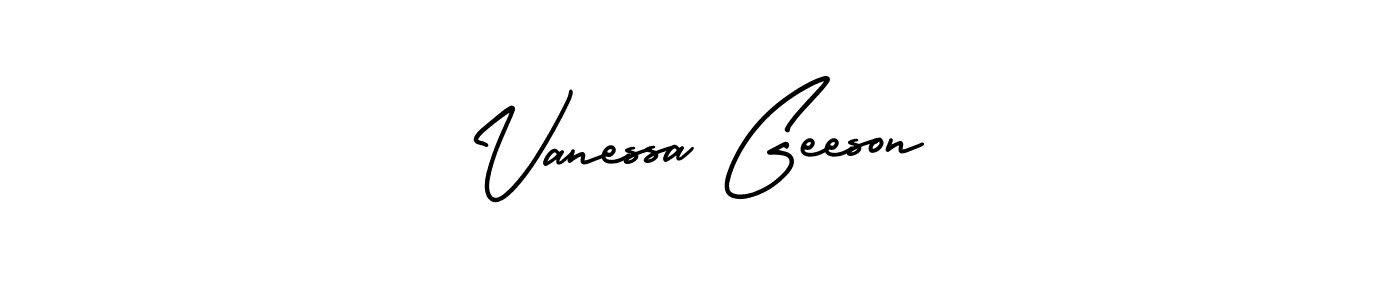 Use a signature maker to create a handwritten signature online. With this signature software, you can design (AmerikaSignatureDemo-Regular) your own signature for name Vanessa Geeson. Vanessa Geeson signature style 3 images and pictures png