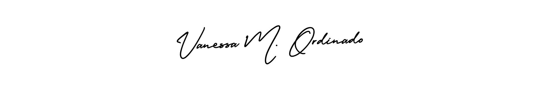 Also You can easily find your signature by using the search form. We will create Vanessa M. Ordinado name handwritten signature images for you free of cost using AmerikaSignatureDemo-Regular sign style. Vanessa M. Ordinado signature style 3 images and pictures png