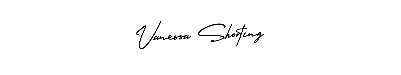 The best way (AmerikaSignatureDemo-Regular) to make a short signature is to pick only two or three words in your name. The name Vanessa Shorting include a total of six letters. For converting this name. Vanessa Shorting signature style 3 images and pictures png