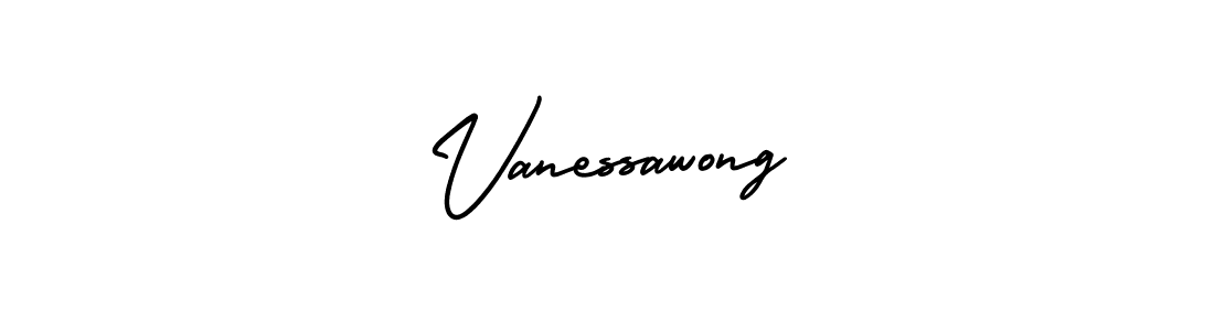 The best way (AmerikaSignatureDemo-Regular) to make a short signature is to pick only two or three words in your name. The name Vanessawong include a total of six letters. For converting this name. Vanessawong signature style 3 images and pictures png