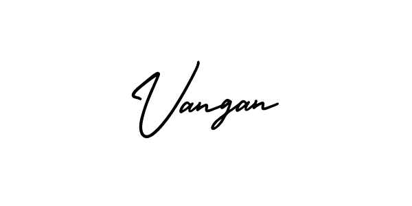 Use a signature maker to create a handwritten signature online. With this signature software, you can design (AmerikaSignatureDemo-Regular) your own signature for name Vangan. Vangan signature style 3 images and pictures png