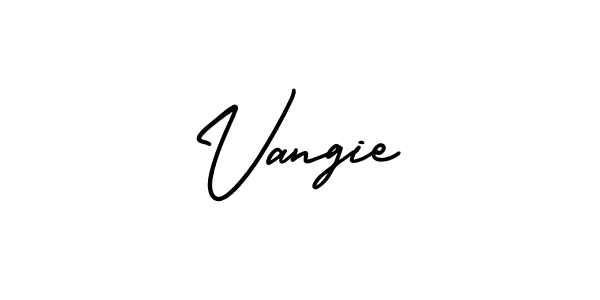 Use a signature maker to create a handwritten signature online. With this signature software, you can design (AmerikaSignatureDemo-Regular) your own signature for name Vangie. Vangie signature style 3 images and pictures png