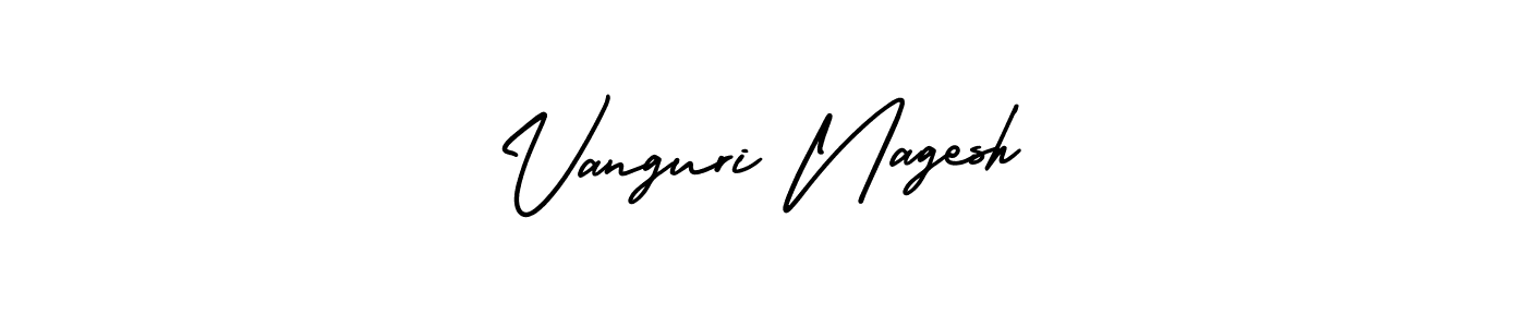 The best way (AmerikaSignatureDemo-Regular) to make a short signature is to pick only two or three words in your name. The name Vanguri Nagesh include a total of six letters. For converting this name. Vanguri Nagesh signature style 3 images and pictures png