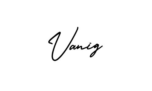 You should practise on your own different ways (AmerikaSignatureDemo-Regular) to write your name (Vanig) in signature. don't let someone else do it for you. Vanig signature style 3 images and pictures png