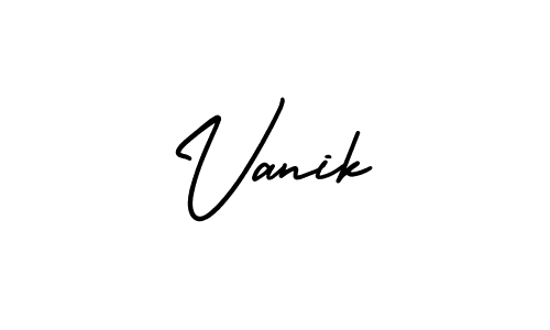 Design your own signature with our free online signature maker. With this signature software, you can create a handwritten (AmerikaSignatureDemo-Regular) signature for name Vanik. Vanik signature style 3 images and pictures png