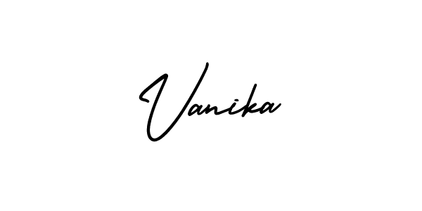 It looks lik you need a new signature style for name Vanika. Design unique handwritten (AmerikaSignatureDemo-Regular) signature with our free signature maker in just a few clicks. Vanika signature style 3 images and pictures png
