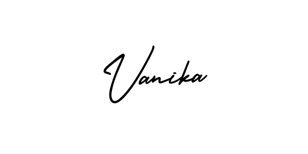 Vanika stylish signature style. Best Handwritten Sign (AmerikaSignatureDemo-Regular) for my name. Handwritten Signature Collection Ideas for my name Vanika. Vanika signature style 3 images and pictures png