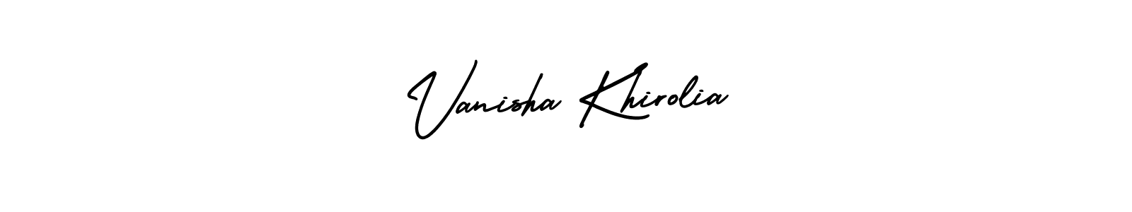 You can use this online signature creator to create a handwritten signature for the name Vanisha Khirolia. This is the best online autograph maker. Vanisha Khirolia signature style 3 images and pictures png
