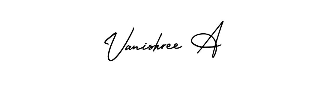 Make a beautiful signature design for name Vanishree A. Use this online signature maker to create a handwritten signature for free. Vanishree A signature style 3 images and pictures png