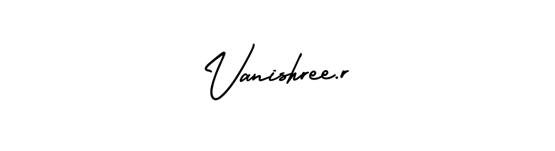 This is the best signature style for the Vanishree.r name. Also you like these signature font (AmerikaSignatureDemo-Regular). Mix name signature. Vanishree.r signature style 3 images and pictures png