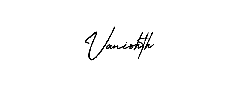 How to make Vanishth name signature. Use AmerikaSignatureDemo-Regular style for creating short signs online. This is the latest handwritten sign. Vanishth signature style 3 images and pictures png