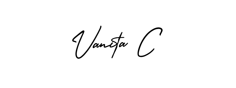 Create a beautiful signature design for name Vanita C. With this signature (AmerikaSignatureDemo-Regular) fonts, you can make a handwritten signature for free. Vanita C signature style 3 images and pictures png