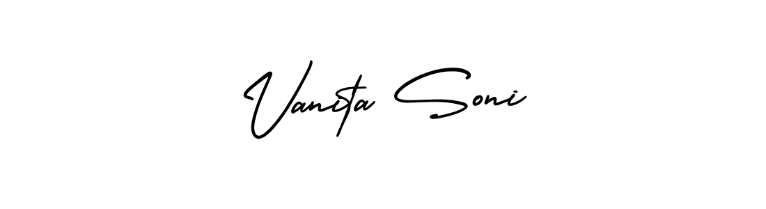 AmerikaSignatureDemo-Regular is a professional signature style that is perfect for those who want to add a touch of class to their signature. It is also a great choice for those who want to make their signature more unique. Get Vanita Soni name to fancy signature for free. Vanita Soni signature style 3 images and pictures png