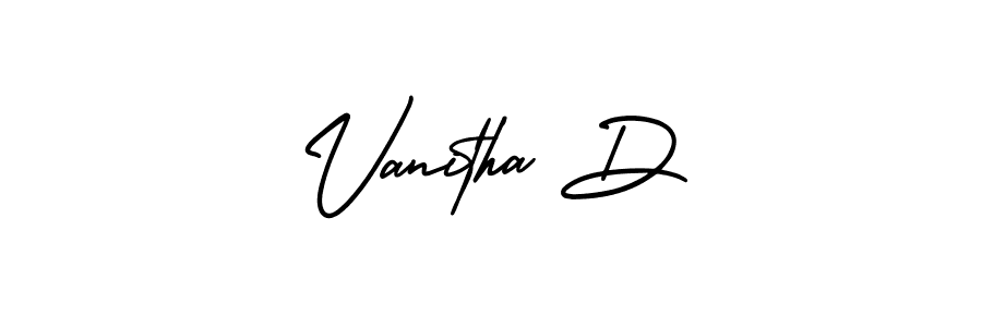 if you are searching for the best signature style for your name Vanitha D. so please give up your signature search. here we have designed multiple signature styles  using AmerikaSignatureDemo-Regular. Vanitha D signature style 3 images and pictures png