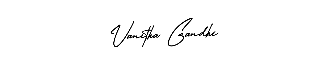 Make a beautiful signature design for name Vanitha Gandhi. With this signature (AmerikaSignatureDemo-Regular) style, you can create a handwritten signature for free. Vanitha Gandhi signature style 3 images and pictures png