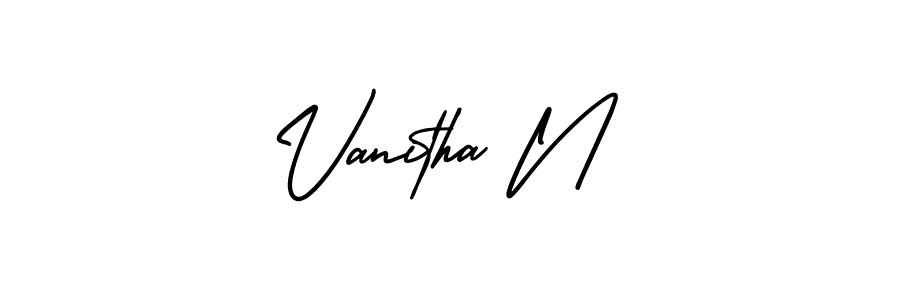 if you are searching for the best signature style for your name Vanitha N. so please give up your signature search. here we have designed multiple signature styles  using AmerikaSignatureDemo-Regular. Vanitha N signature style 3 images and pictures png