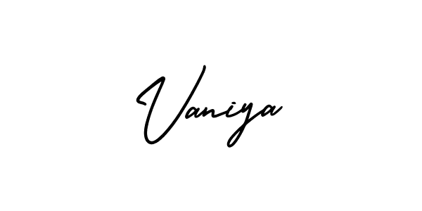 How to make Vaniya signature? AmerikaSignatureDemo-Regular is a professional autograph style. Create handwritten signature for Vaniya name. Vaniya signature style 3 images and pictures png