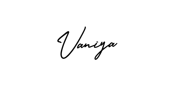 It looks lik you need a new signature style for name Vaniya. Design unique handwritten (AmerikaSignatureDemo-Regular) signature with our free signature maker in just a few clicks. Vaniya signature style 3 images and pictures png