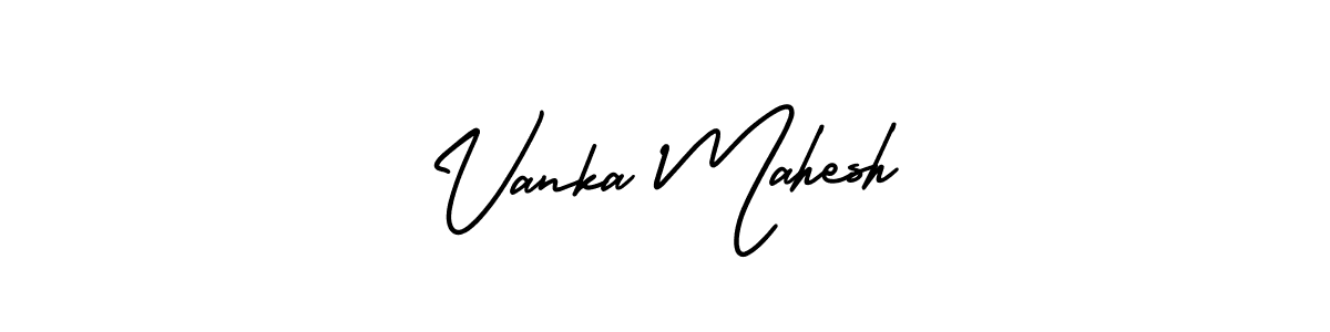 You should practise on your own different ways (AmerikaSignatureDemo-Regular) to write your name (Vanka Mahesh) in signature. don't let someone else do it for you. Vanka Mahesh signature style 3 images and pictures png