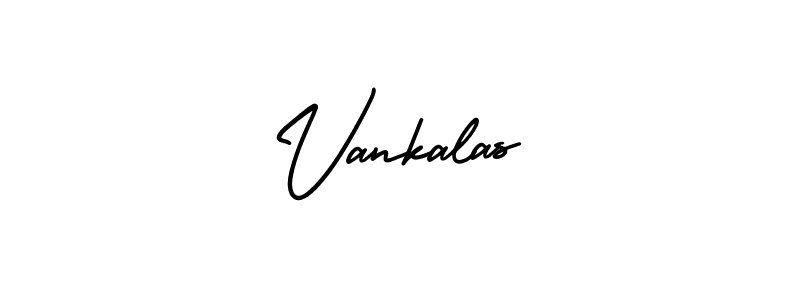 You should practise on your own different ways (AmerikaSignatureDemo-Regular) to write your name (Vankalas) in signature. don't let someone else do it for you. Vankalas signature style 3 images and pictures png