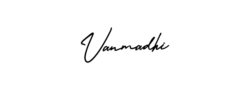 How to make Vanmadhi name signature. Use AmerikaSignatureDemo-Regular style for creating short signs online. This is the latest handwritten sign. Vanmadhi signature style 3 images and pictures png