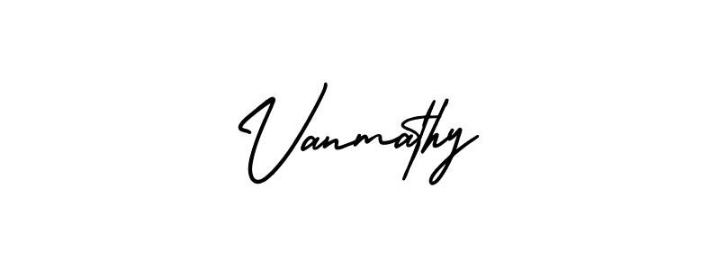 You should practise on your own different ways (AmerikaSignatureDemo-Regular) to write your name (Vanmathy) in signature. don't let someone else do it for you. Vanmathy signature style 3 images and pictures png