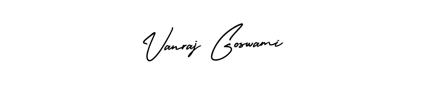 Make a beautiful signature design for name Vanraj Goswami. With this signature (AmerikaSignatureDemo-Regular) style, you can create a handwritten signature for free. Vanraj Goswami signature style 3 images and pictures png