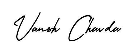 You should practise on your own different ways (AmerikaSignatureDemo-Regular) to write your name (Vansh Chavda) in signature. Don't let someone else do it for you. Vansh Chavda signature style 3 images and pictures png