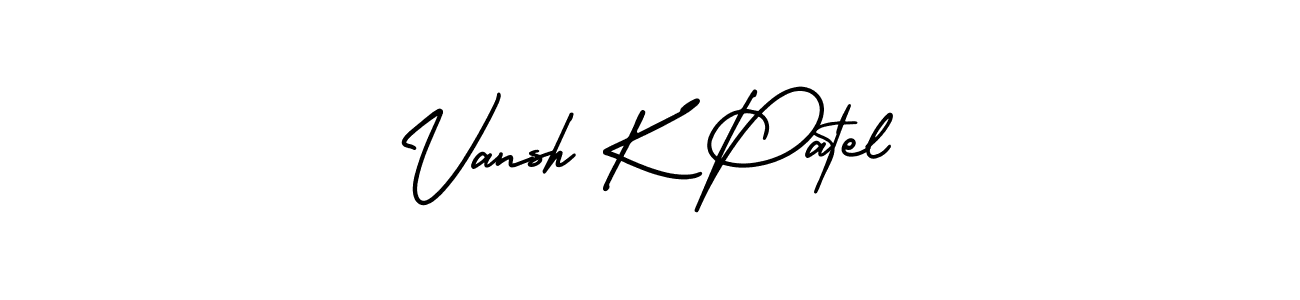 How to Draw Vansh K Patel signature style? AmerikaSignatureDemo-Regular is a latest design signature styles for name Vansh K Patel. Vansh K Patel signature style 3 images and pictures png