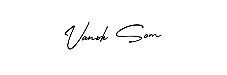 How to make Vansh Som name signature. Use AmerikaSignatureDemo-Regular style for creating short signs online. This is the latest handwritten sign. Vansh Som signature style 3 images and pictures png