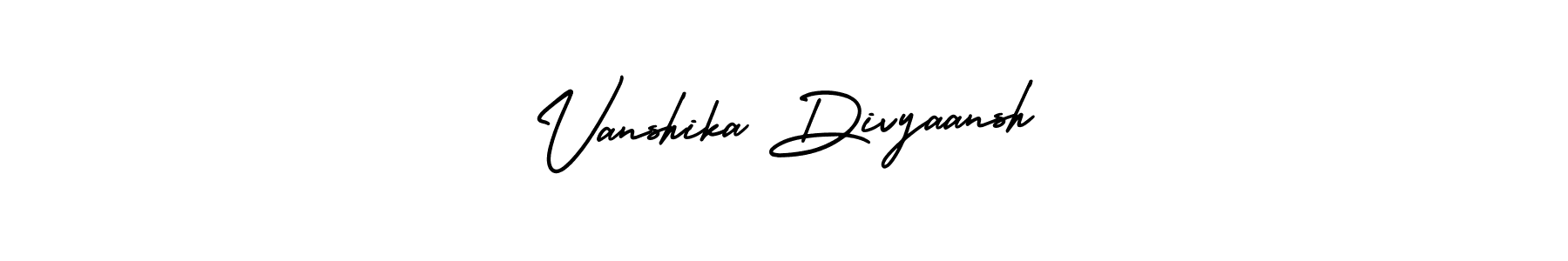 if you are searching for the best signature style for your name Vanshika Divyaansh. so please give up your signature search. here we have designed multiple signature styles  using AmerikaSignatureDemo-Regular. Vanshika Divyaansh signature style 3 images and pictures png