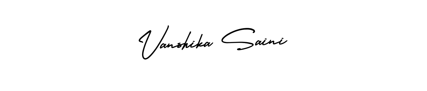 It looks lik you need a new signature style for name Vanshika Saini. Design unique handwritten (AmerikaSignatureDemo-Regular) signature with our free signature maker in just a few clicks. Vanshika Saini signature style 3 images and pictures png