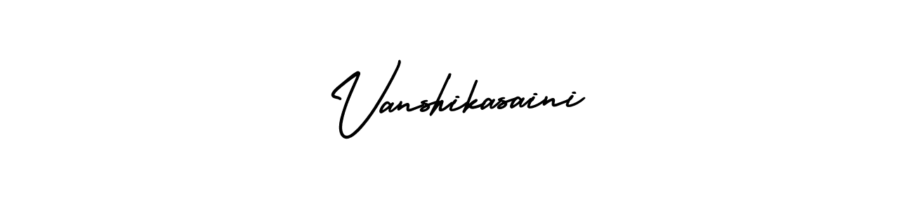 How to make Vanshikasaini signature? AmerikaSignatureDemo-Regular is a professional autograph style. Create handwritten signature for Vanshikasaini name. Vanshikasaini signature style 3 images and pictures png