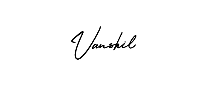 Use a signature maker to create a handwritten signature online. With this signature software, you can design (AmerikaSignatureDemo-Regular) your own signature for name Vanshil. Vanshil signature style 3 images and pictures png