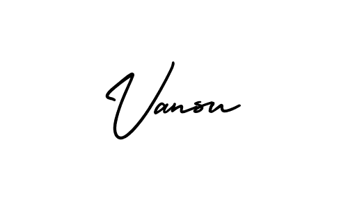 Use a signature maker to create a handwritten signature online. With this signature software, you can design (AmerikaSignatureDemo-Regular) your own signature for name Vansu. Vansu signature style 3 images and pictures png