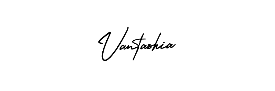 How to make Vantashia name signature. Use AmerikaSignatureDemo-Regular style for creating short signs online. This is the latest handwritten sign. Vantashia signature style 3 images and pictures png