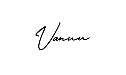 Vanuu stylish signature style. Best Handwritten Sign (AmerikaSignatureDemo-Regular) for my name. Handwritten Signature Collection Ideas for my name Vanuu. Vanuu signature style 3 images and pictures png