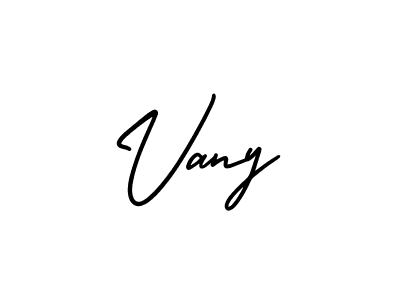 Similarly AmerikaSignatureDemo-Regular is the best handwritten signature design. Signature creator online .You can use it as an online autograph creator for name Vany. Vany signature style 3 images and pictures png