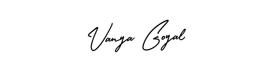This is the best signature style for the Vanya Goyal name. Also you like these signature font (AmerikaSignatureDemo-Regular). Mix name signature. Vanya Goyal signature style 3 images and pictures png