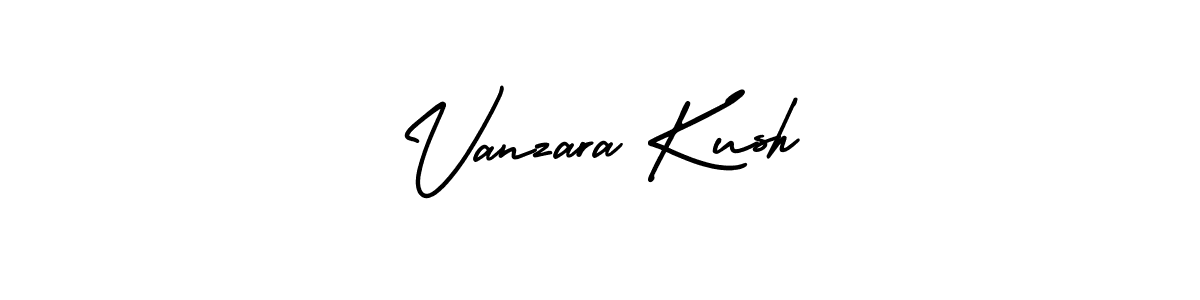 You should practise on your own different ways (AmerikaSignatureDemo-Regular) to write your name (Vanzara Kush) in signature. don't let someone else do it for you. Vanzara Kush signature style 3 images and pictures png