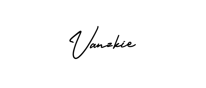 The best way (AmerikaSignatureDemo-Regular) to make a short signature is to pick only two or three words in your name. The name Vanzkie include a total of six letters. For converting this name. Vanzkie signature style 3 images and pictures png