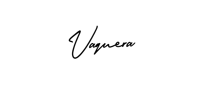 How to make Vaquera name signature. Use AmerikaSignatureDemo-Regular style for creating short signs online. This is the latest handwritten sign. Vaquera signature style 3 images and pictures png