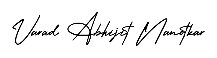 This is the best signature style for the Varad Abhijit Nanotkar name. Also you like these signature font (AmerikaSignatureDemo-Regular). Mix name signature. Varad Abhijit Nanotkar signature style 3 images and pictures png