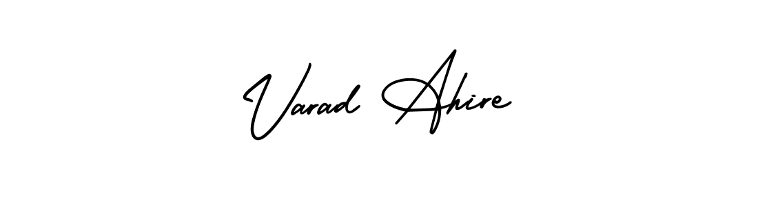 Make a beautiful signature design for name Varad Ahire. With this signature (AmerikaSignatureDemo-Regular) style, you can create a handwritten signature for free. Varad Ahire signature style 3 images and pictures png