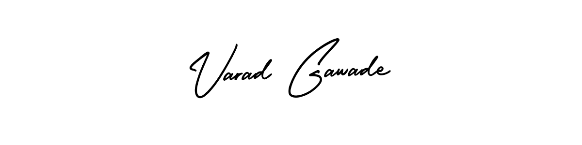 How to make Varad Gawade name signature. Use AmerikaSignatureDemo-Regular style for creating short signs online. This is the latest handwritten sign. Varad Gawade signature style 3 images and pictures png