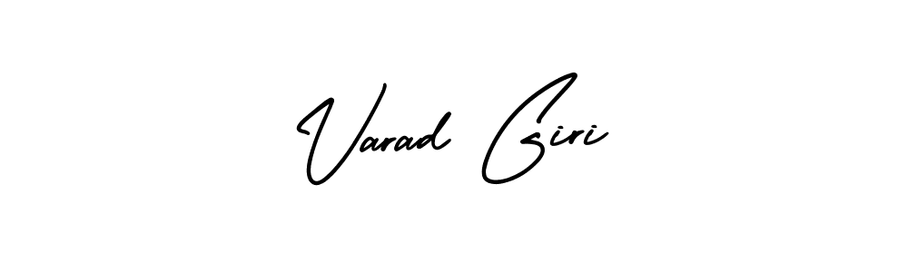 You should practise on your own different ways (AmerikaSignatureDemo-Regular) to write your name (Varad Giri) in signature. don't let someone else do it for you. Varad Giri signature style 3 images and pictures png