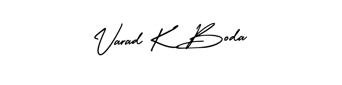 Make a beautiful signature design for name Varad K Boda. With this signature (AmerikaSignatureDemo-Regular) style, you can create a handwritten signature for free. Varad K Boda signature style 3 images and pictures png